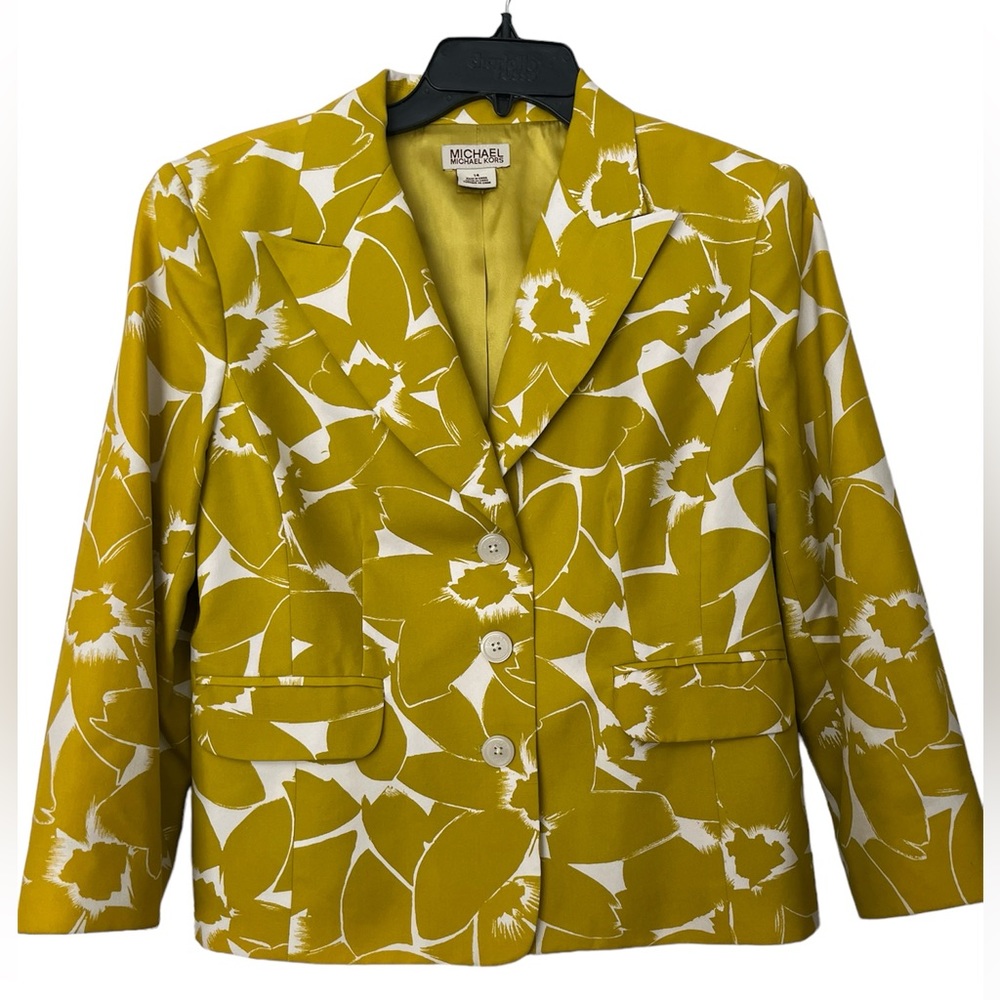 Michael Kors Floral Three Button Blazer size 14